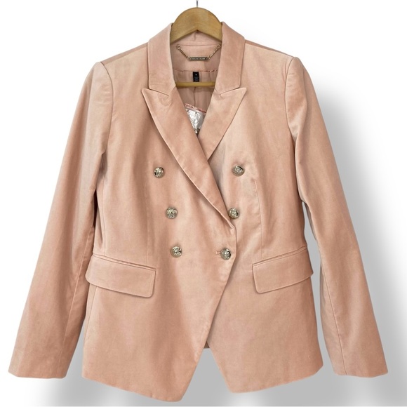 WHBM Studio Velvet Blazer in FIrst Blush Pink - Women's Size 8 - NWT - Picture 1 of 11